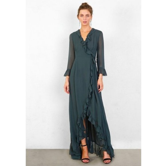 CHAN LUU DARKEST SPRUCE FLAMENCO DRESS - Picture 2 of 3